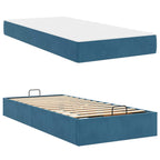 Estructura de cama con colchón 2 pcs Azul Terciopelo
