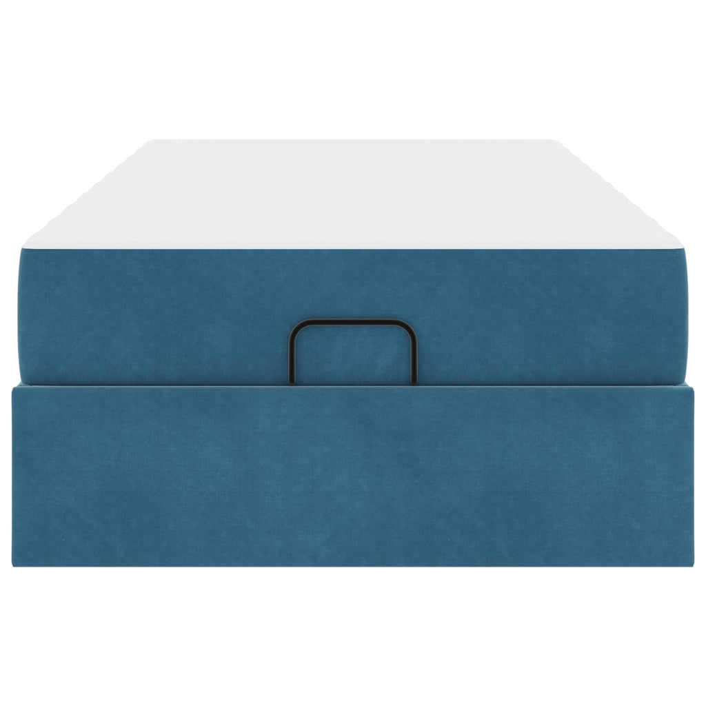 Estructura de cama con colchón 2 pcs Azul Terciopelo