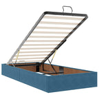 Estructura de cama con colchón 2 pcs Azul Terciopelo