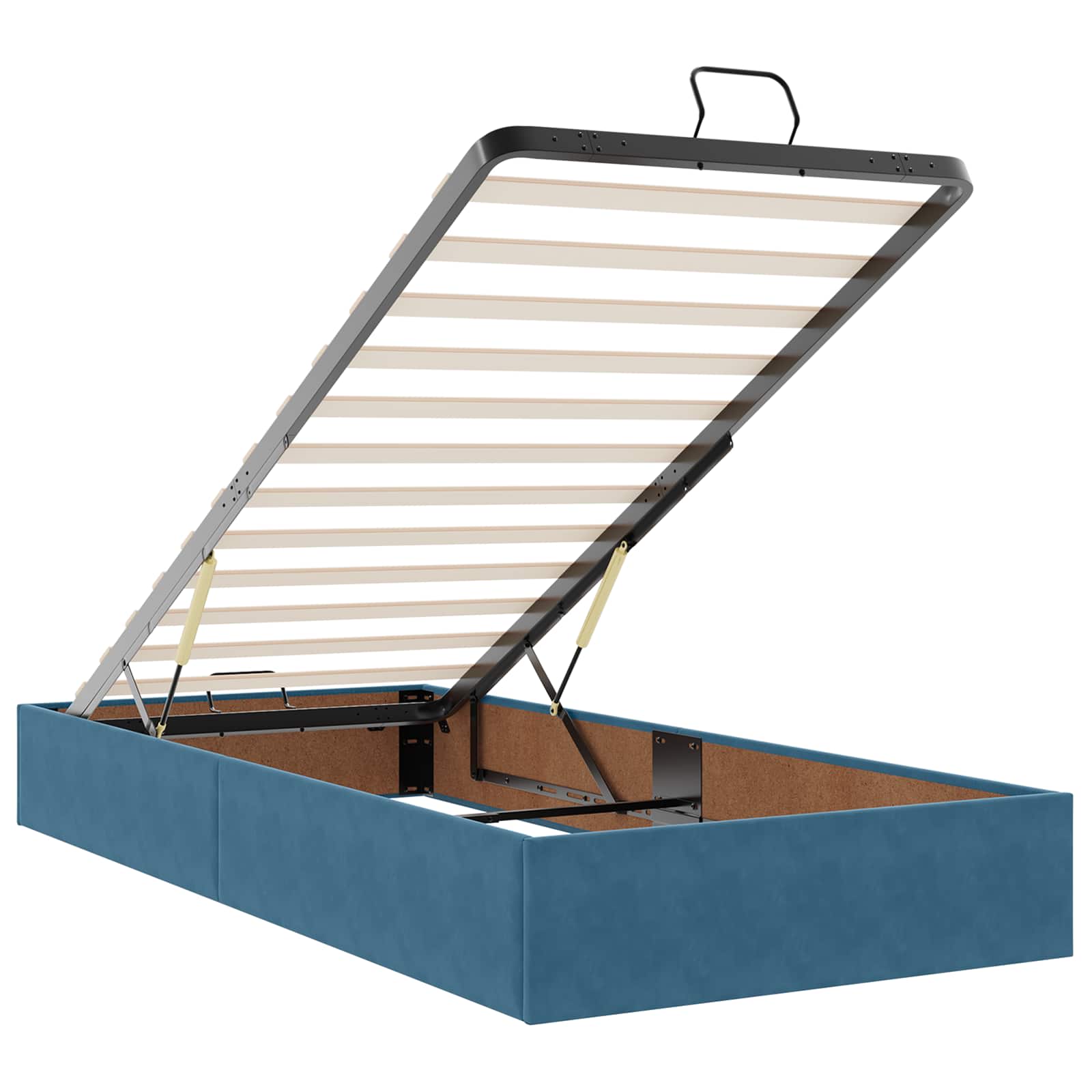 Estructura de cama con colchón 2 pcs Azul Terciopelo