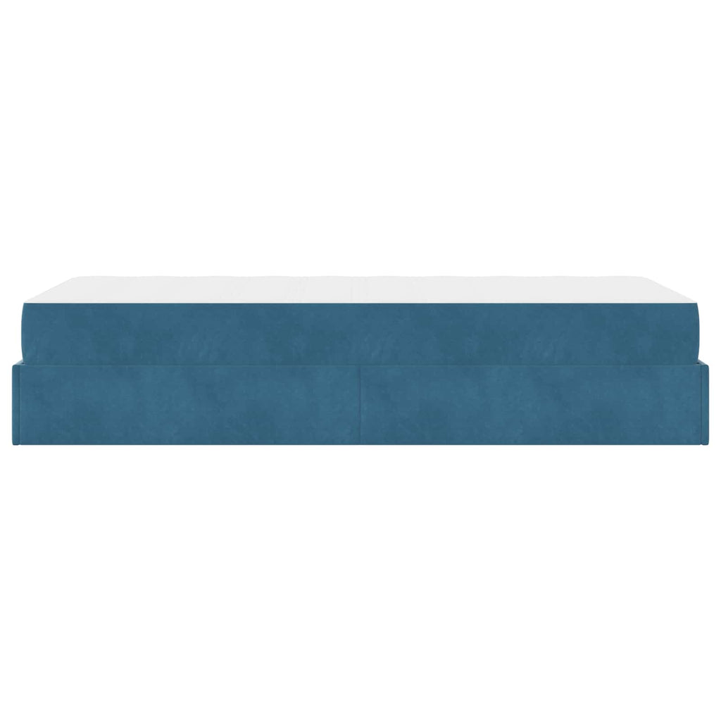 Estructura de cama con colchón 2 pcs Azul Terciopelo