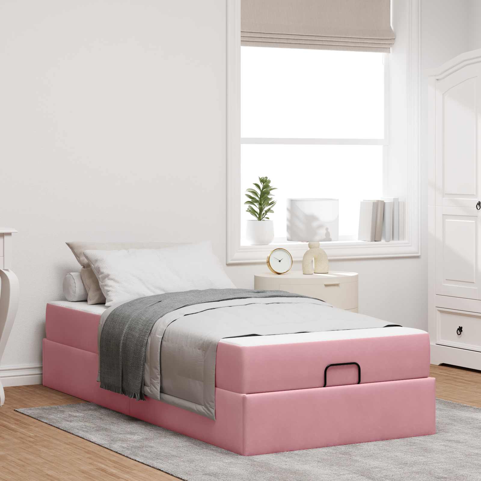 Estructura de cama con colchón 2 pcs Negro Terciopelo