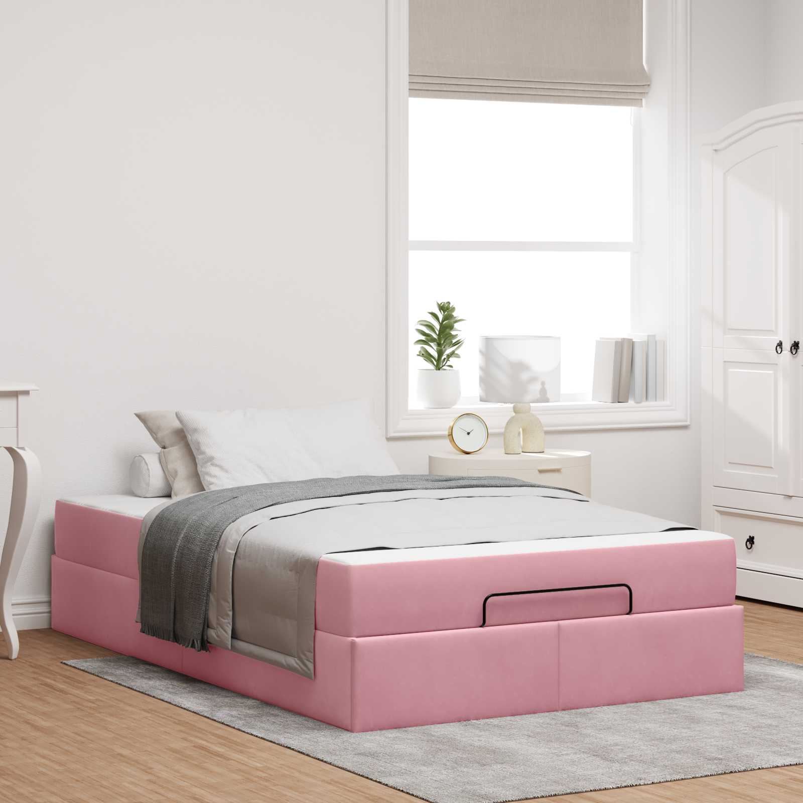Estructura de cama con colchón 2 pcs Negro Terciopelo