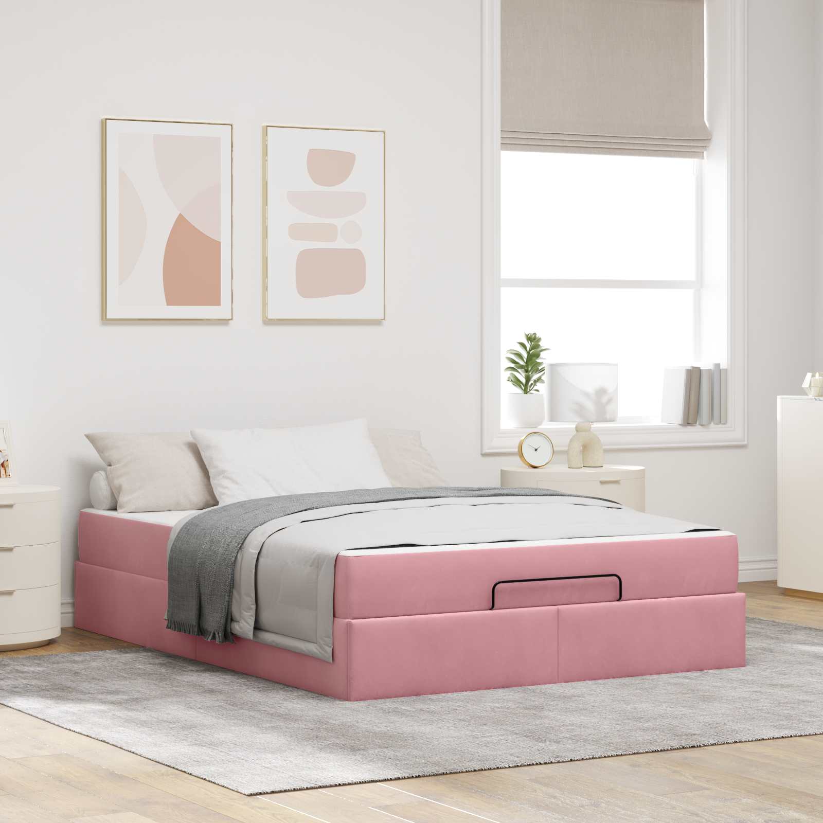 Estructura de cama con colchón 2 pcs Negro Terciopelo