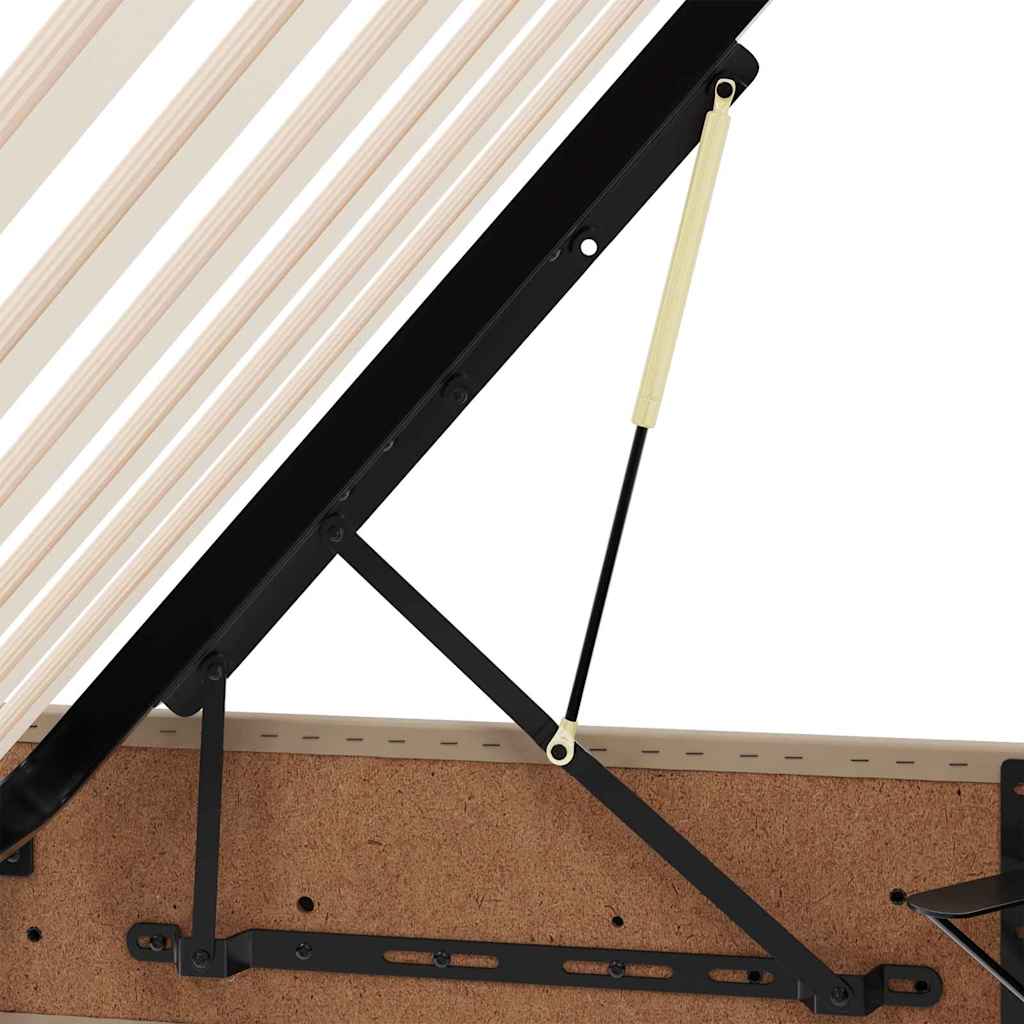 Cama con almacenamiento y colchón 2 pcs Capuchino Cuero