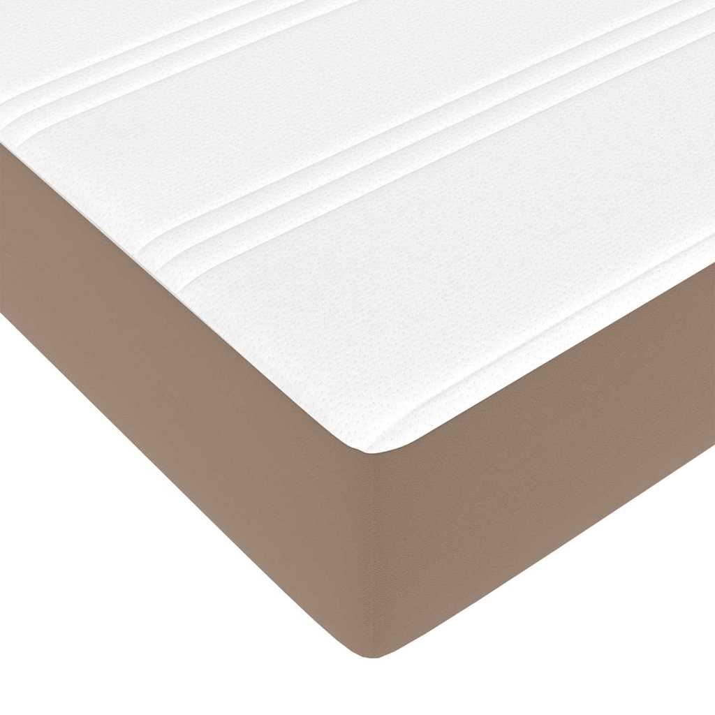 Cama con almacenamiento y colchón 2 pcs Capuchino Cuero