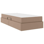 Cama con almacenamiento y colchón 2 pcs Capuchino Cuero