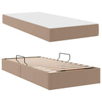 Cama con almacenamiento y colchón 2 pcs Capuchino Cuero