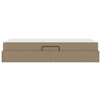 Cama con almacenamiento y colchón 2 pcs Capuchino Cuero