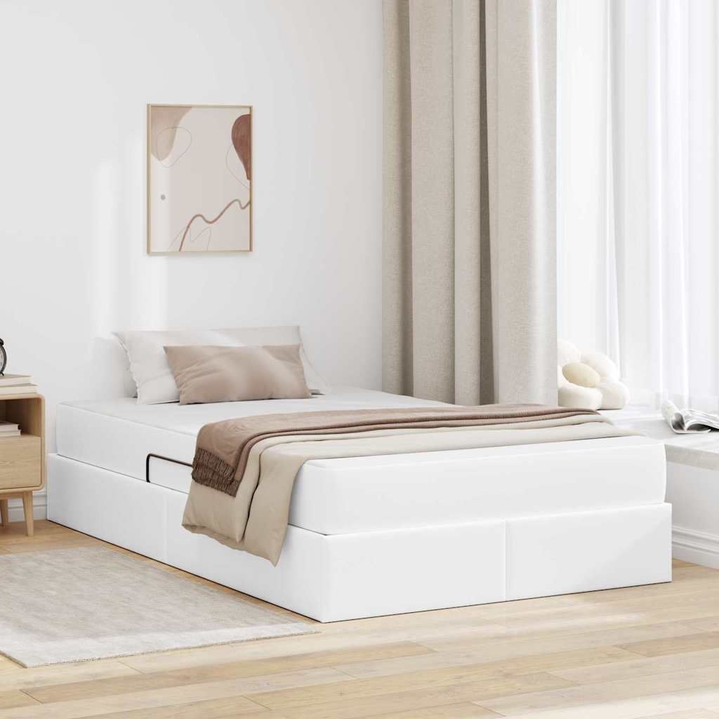 Cappuccino Leather 2 pcs Storage Bed with Mattress