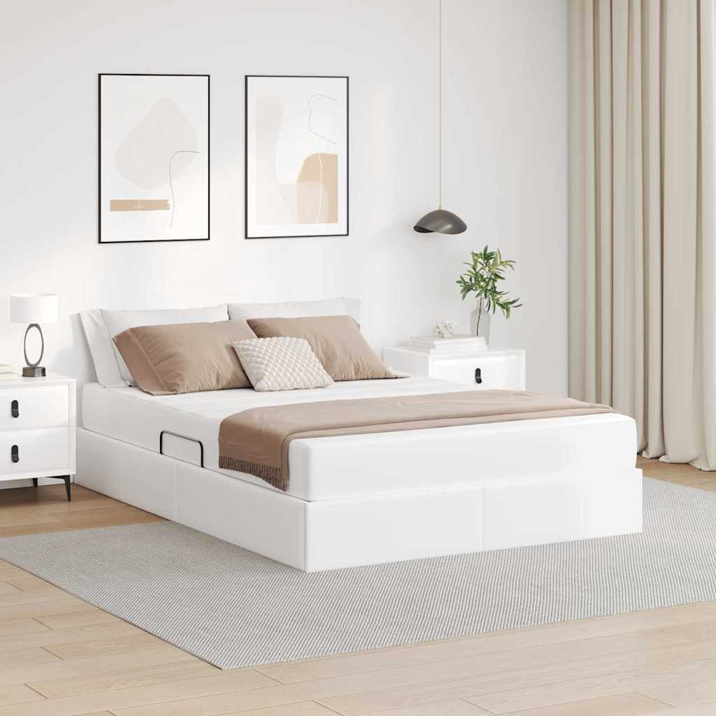 Cappuccino Leather 2 pcs Storage Bed with Mattress
