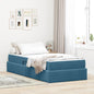 Cama con almacenamiento y colchón Azul 120 x 190 cm Terciopelo
