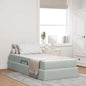 Cama con almacenamiento y colchón Azul 120 x 190 cm Terciopelo