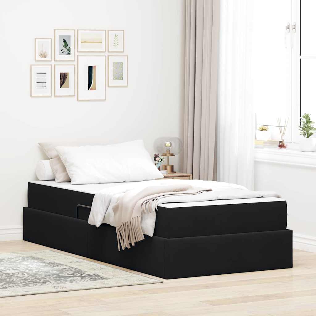 Cama con almacenamiento y colchón Azul 120 x 190 cm Terciopelo