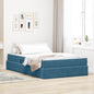 Cama con almacenamiento y colchón Azul 120 x 190 cm Terciopelo