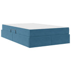 Cama con almacenamiento y colchón Azul 120 x 190 cm Terciopelo
