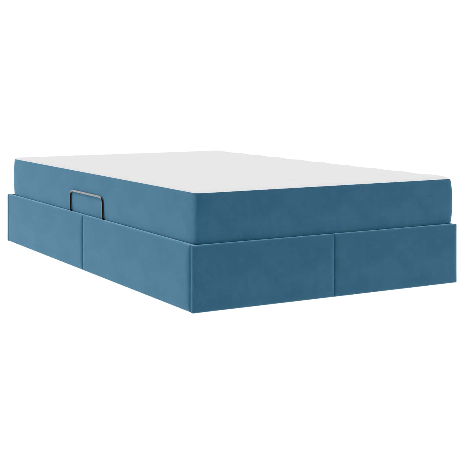 Cama con almacenamiento y colchón Azul 120 x 190 cm Terciopelo