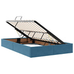 Cama con almacenamiento y colchón Azul 120 x 190 cm Terciopelo