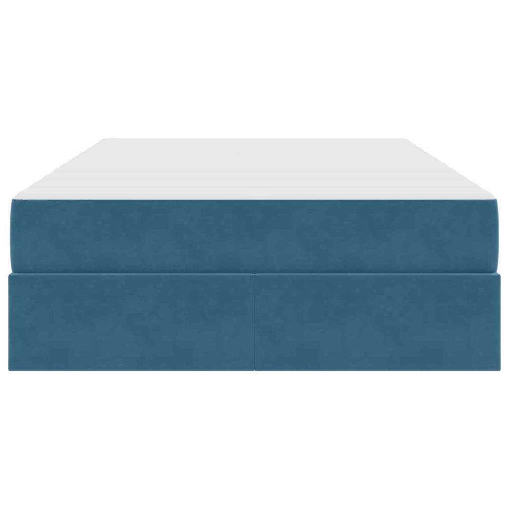Cama con almacenamiento y colchón Azul 120 x 190 cm Terciopelo