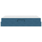 Cama con almacenamiento y colchón Azul 120 x 190 cm Terciopelo