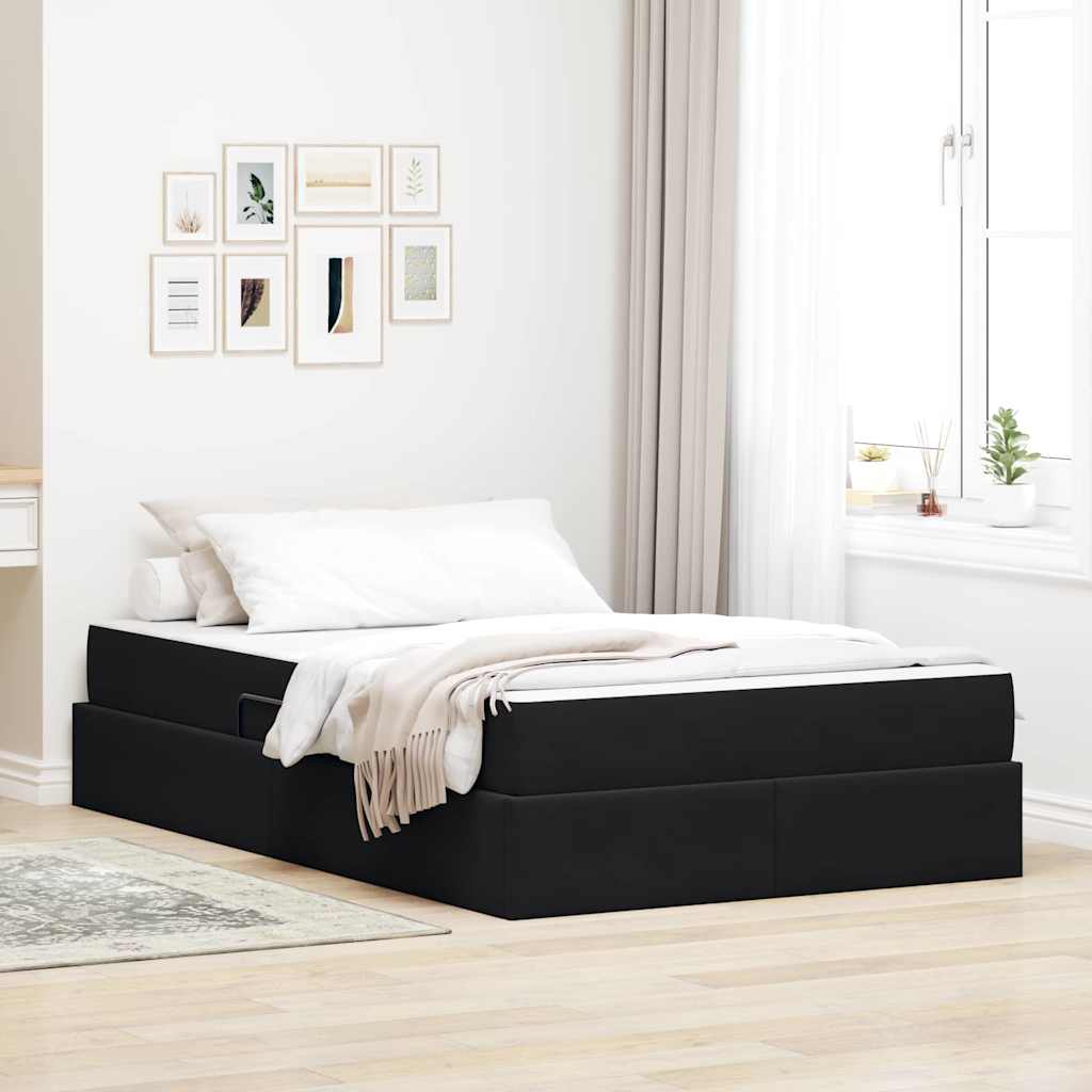 Cama con almacenamiento y colchón Azul 120 x 190 cm Terciopelo