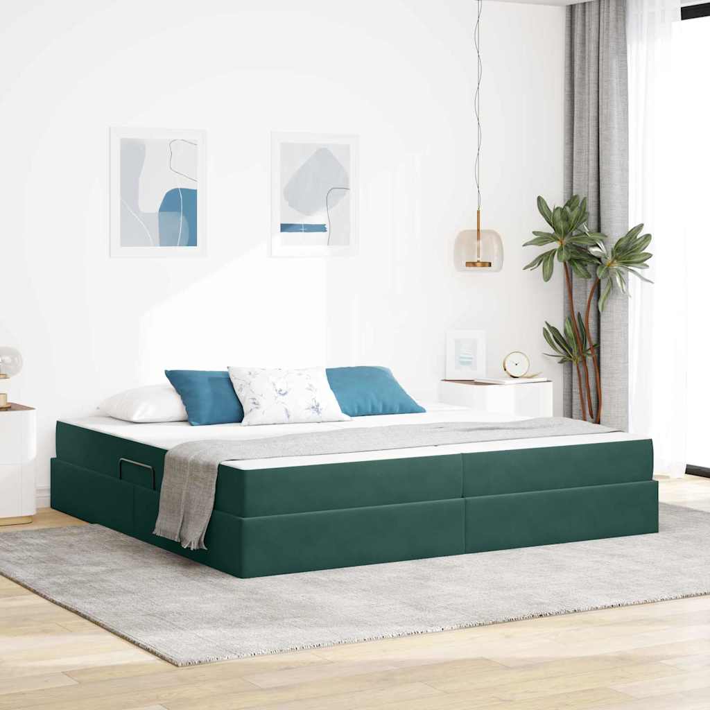 Cama con almacenamiento y colchón Azul 120 x 190 cm Terciopelo