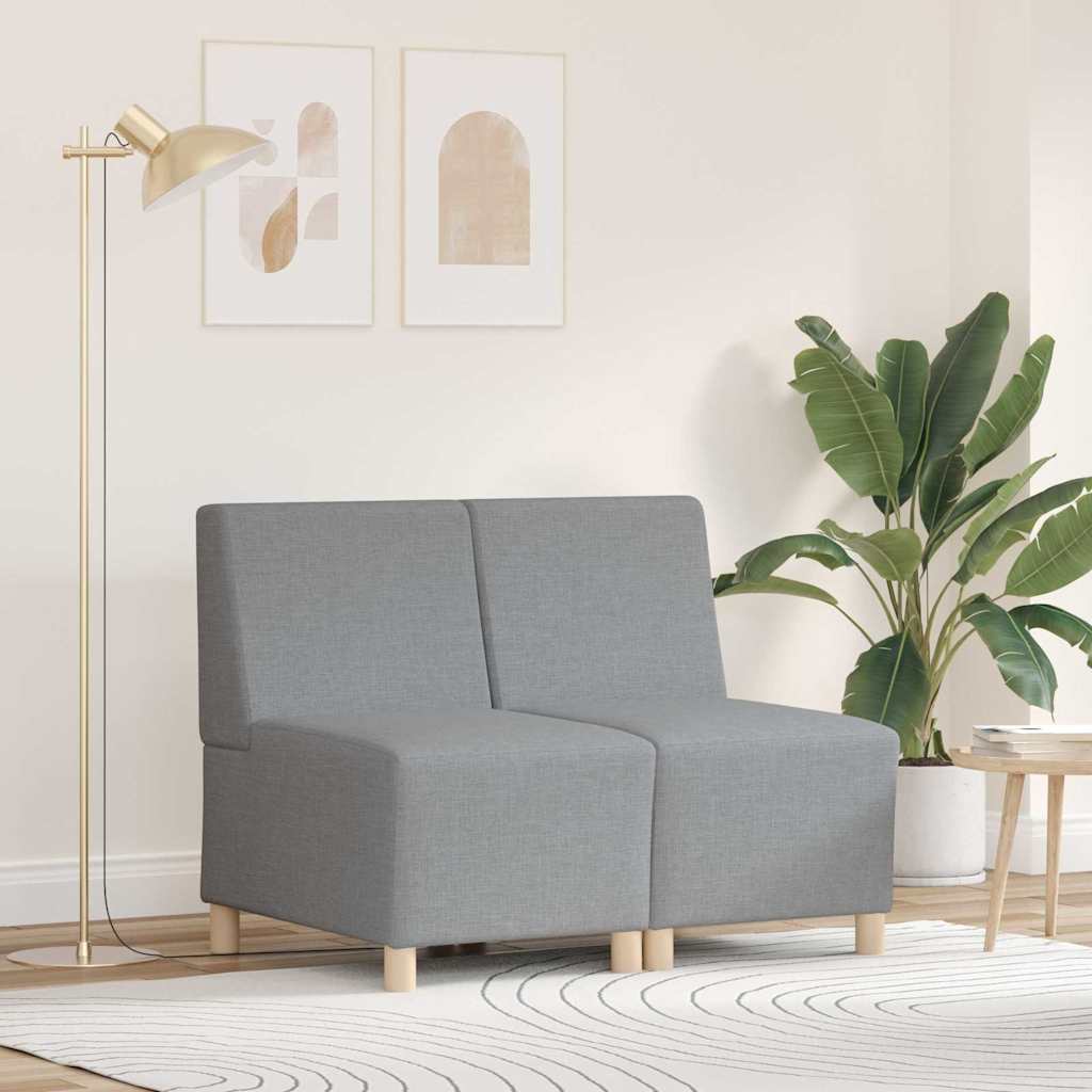Unidade de Sofá Modular sem Braços 2 pçs Creme 55 x 74 x 82 cm
