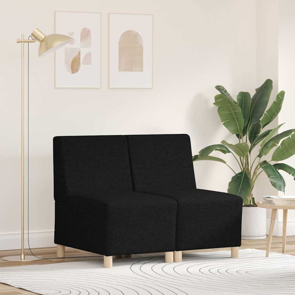 Unidade de Sofá Modular sem Braços 2 pçs Creme 55 x 74 x 82 cm