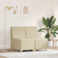 Unidad de Sofá Modular sin Brazos 2 pcs Crema 55 x 74 x 82 cm