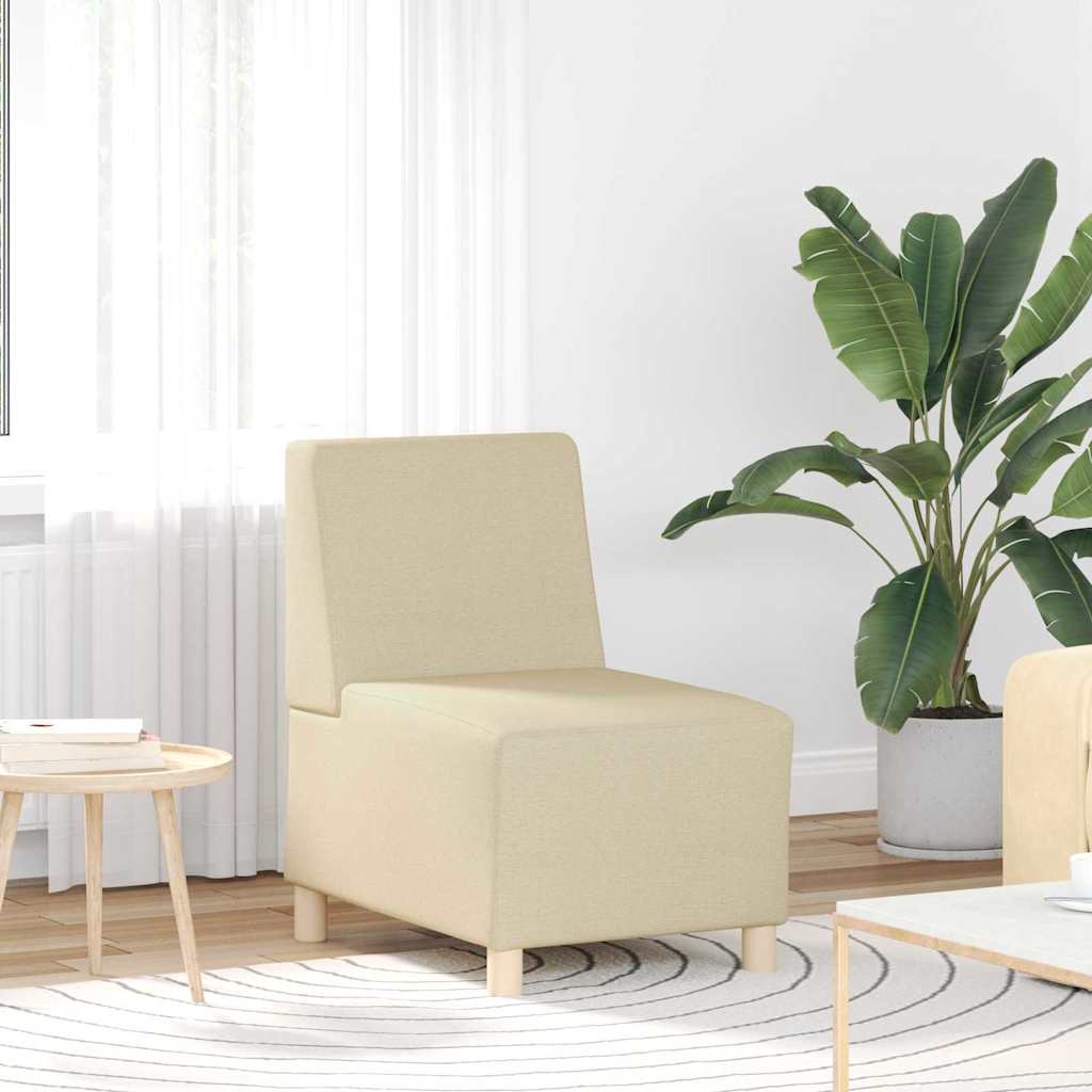 Unidad de Sofá Modular sin Brazos 2 pcs Crema 55 x 74 x 82 cm