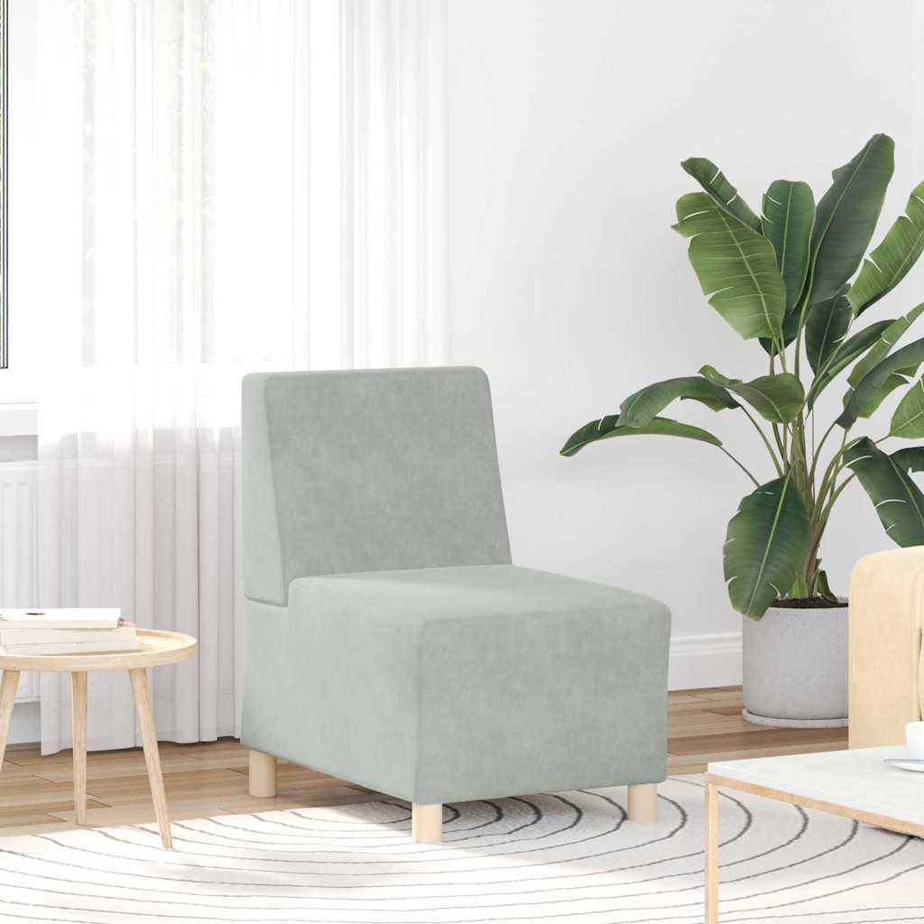 Unidad de Sofá Modular sin Brazos 2 pcs Gris Claro