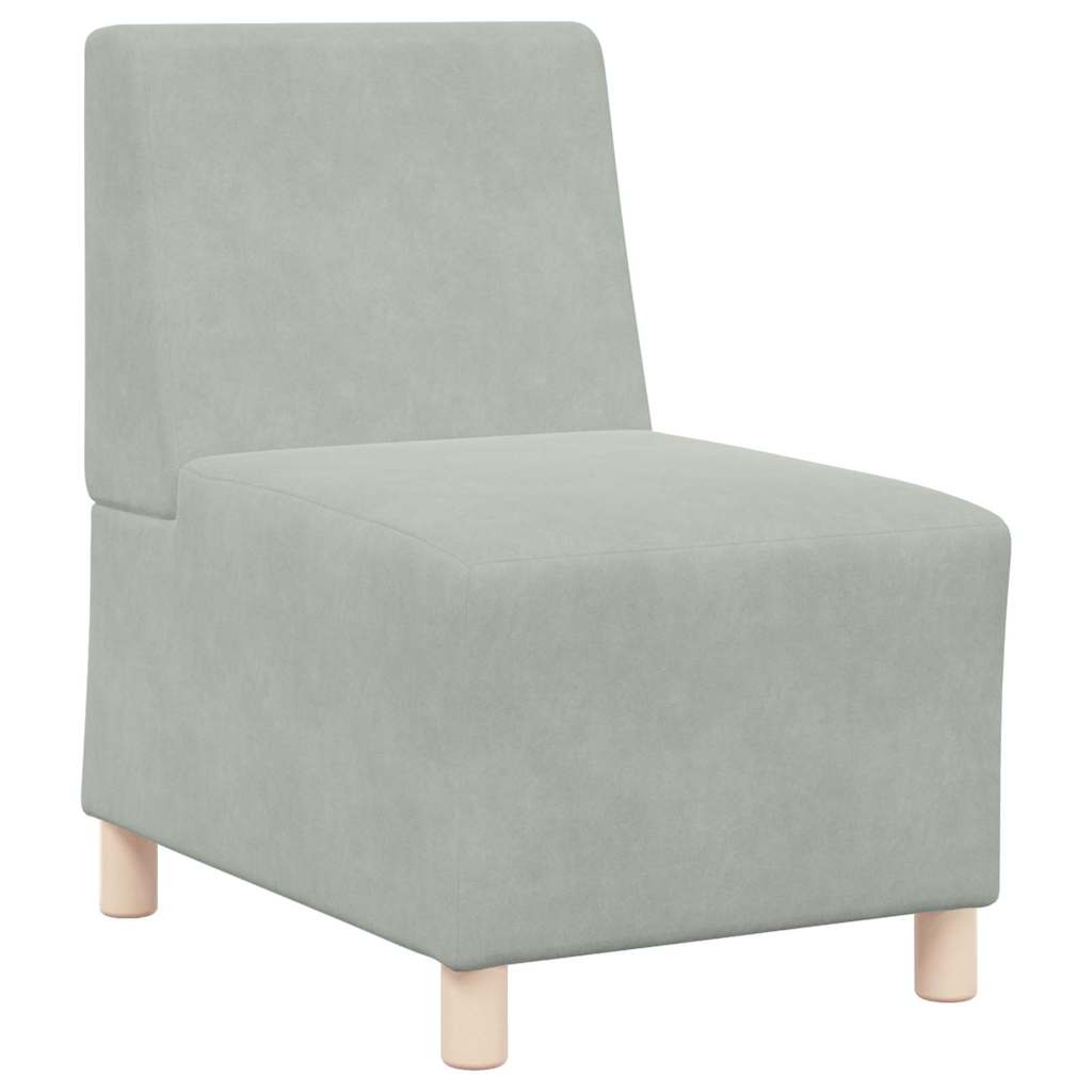 Unidad de Sofá Modular sin Brazos 2 pcs Gris Claro