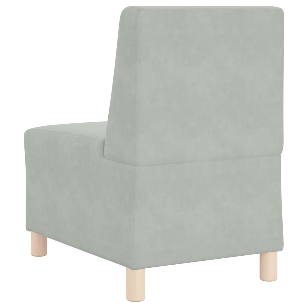 Unidad de Sofá Modular sin Brazos 2 pcs Gris Claro