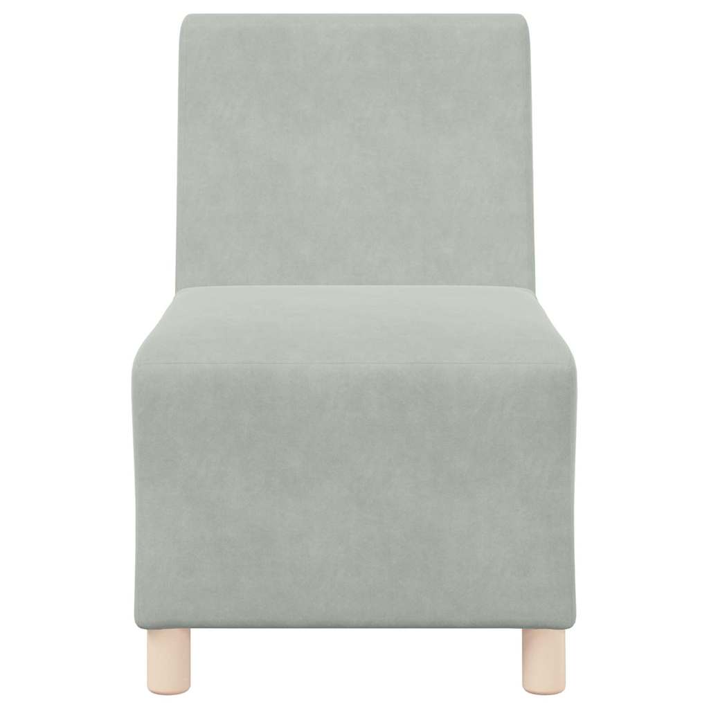 Unidad de Sofá Modular sin Brazos 2 pcs Gris Claro