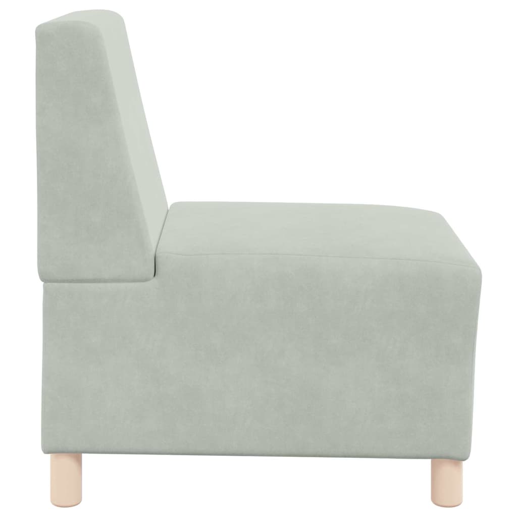 Unidad de Sofá Modular sin Brazos 2 pcs Gris Claro