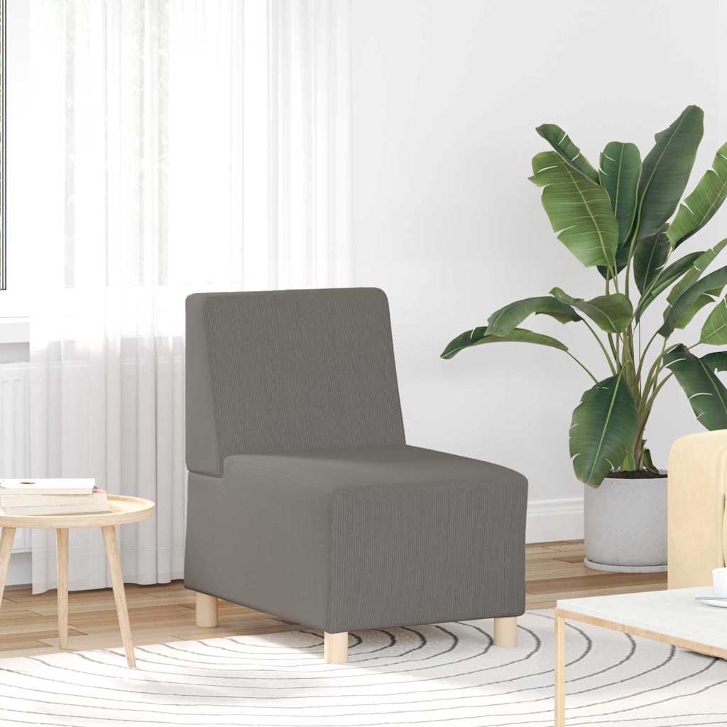 Unidad de Sofá Modular sin Brazos 2 pcs Gris Claro