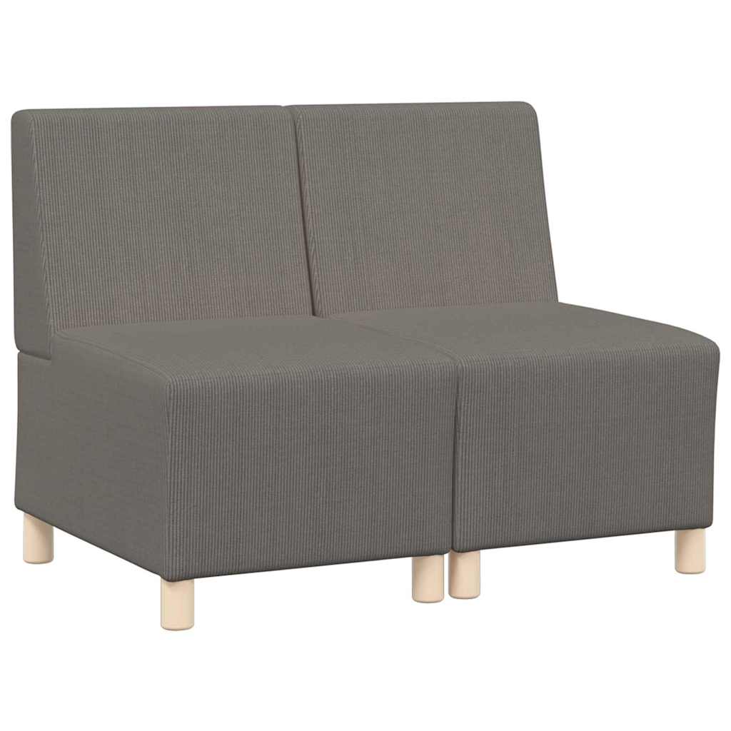 Unidad de Sofá Modular sin Brazos 2 pcs Gris Claro