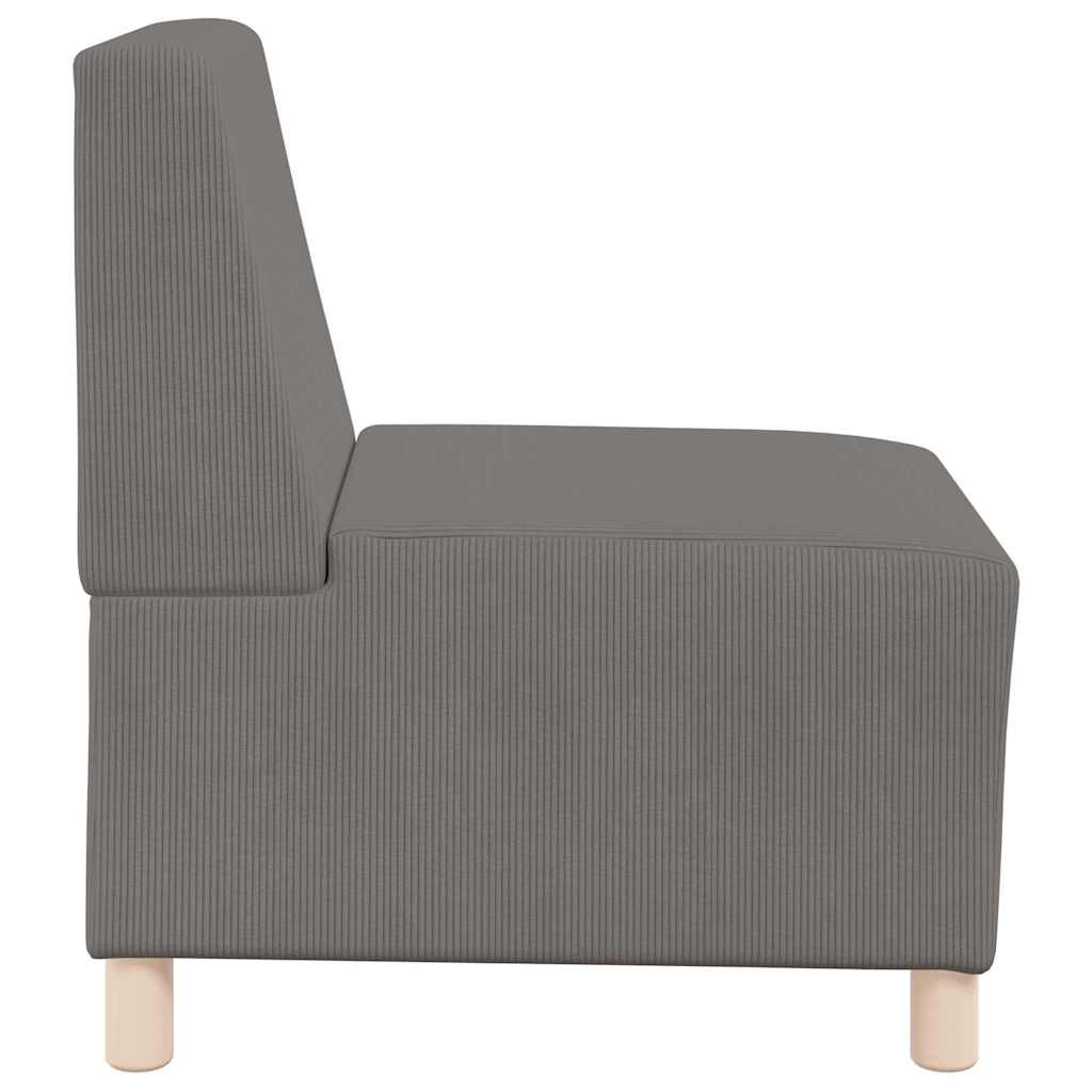 Unidad de Sofá Modular sin Brazos 2 pcs Gris Claro