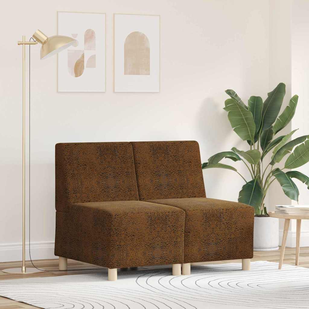 Módulo de Sofá Modular sem Braços 2 peças Cinzento Claro