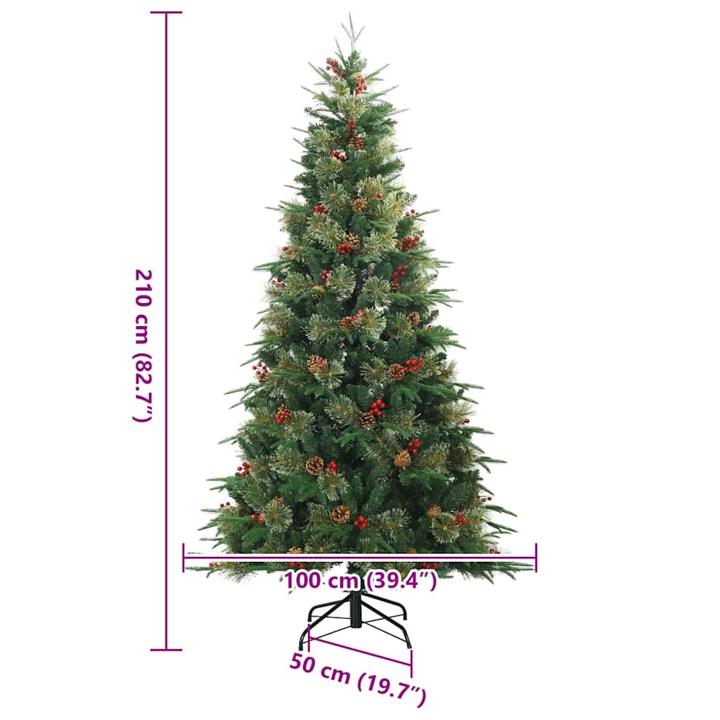 Árbol de Navidad artificial con ramas articuladas Verde 210 cm