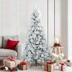 Árbol de Navidad artificial plegable cubierto de nieve 180 cm