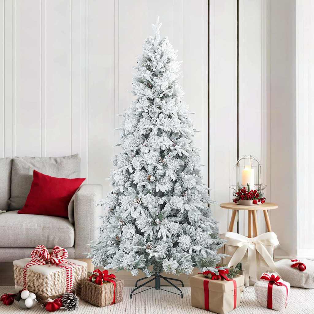 Árbol de Navidad artificial plegable cubierto de nieve 180 cm