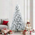 Árbol de Navidad artificial plegable cubierto de nieve 210 cm