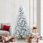 Árbol de Navidad artificial plegable cubierto de nieve 210 cm