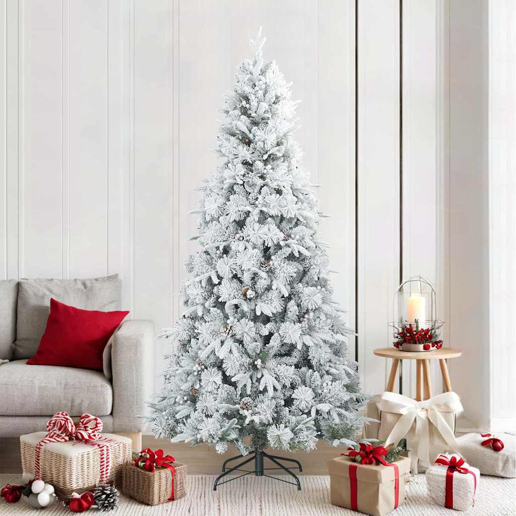 Árbol de Navidad artificial plegable cubierto de nieve 210 cm