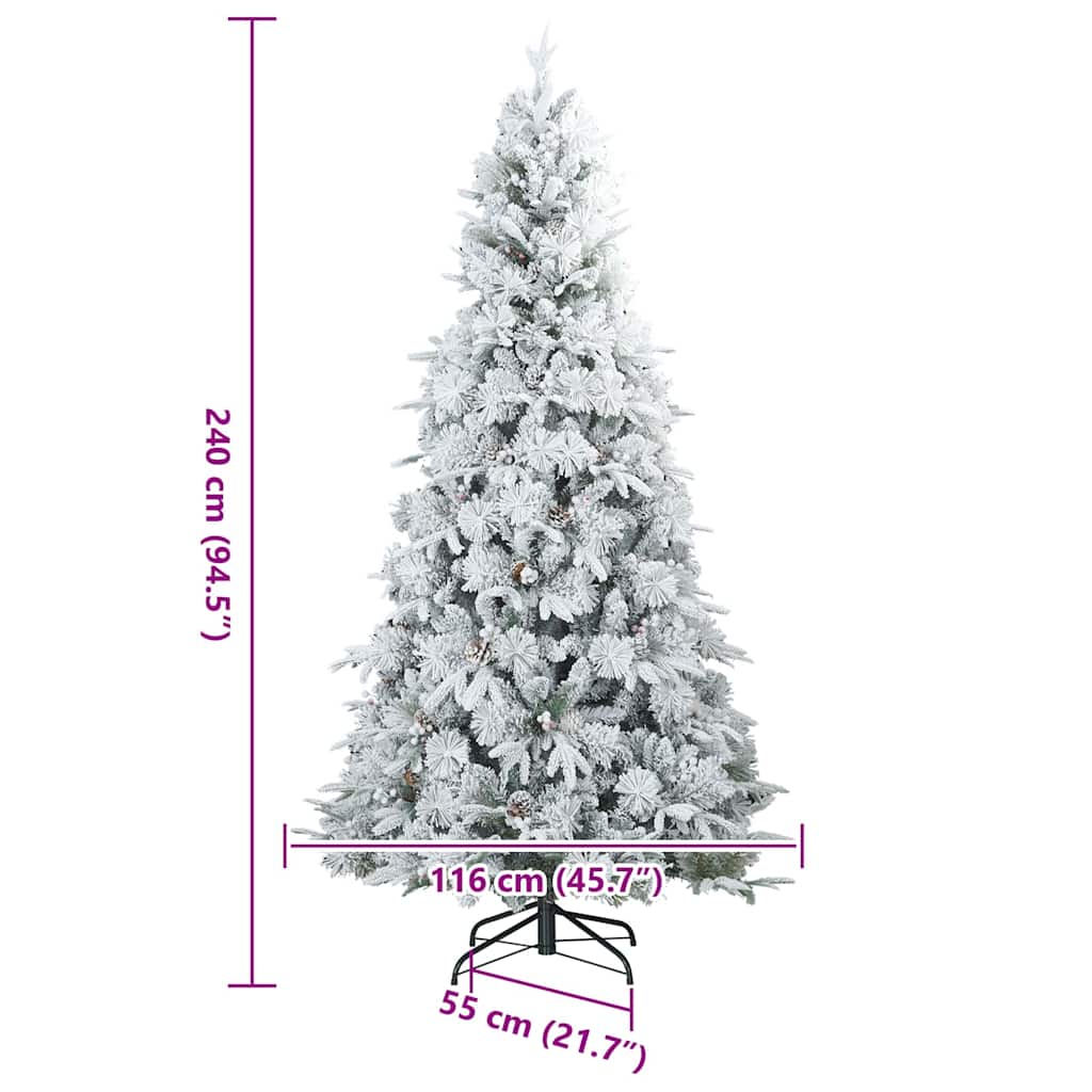 Árbol de Navidad artificial plegable cubierto de nieve 240 cm
