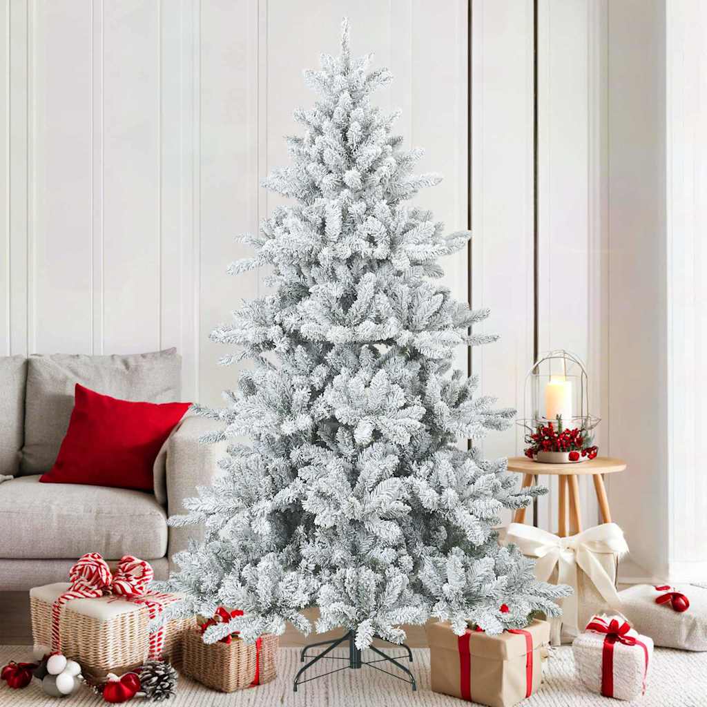 Árbol de Navidad artificial plegable cubierto de nieve 180 cm