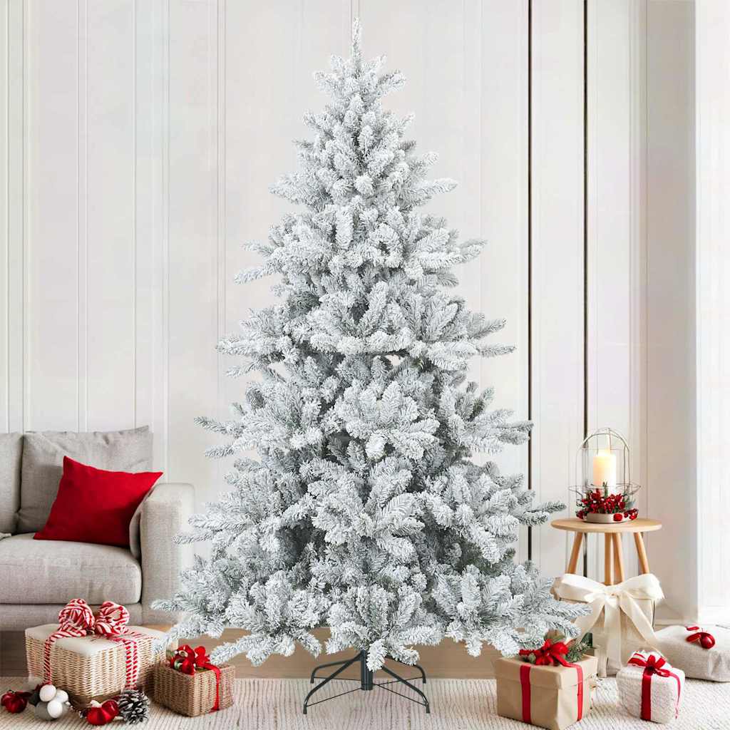 Árbol de Navidad artificial plegable cubierto de nieve 210 cm