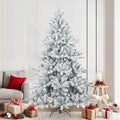 Árbol de Navidad artificial plegable cubierto de nieve 210 cm