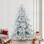 Árbol de Navidad artificial plegable cubierto de nieve 240 cm